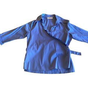 EUC Blue Initial Tuxedo Wrap To